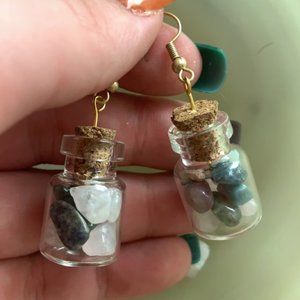 Crystal chip bottle earrings